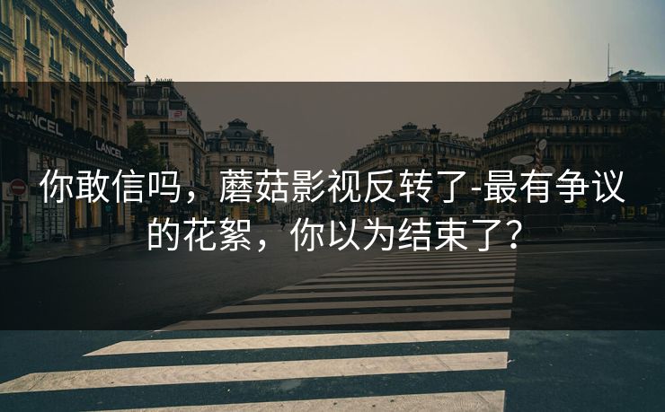你敢信吗,蘑菇影视反转了-最有争议的花絮,你以为结束了? 你敢信吗,蘑菇影视反转了-最有争议的花絮,你以为结束了?