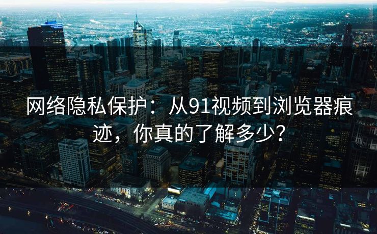 网络隐私保护：从91视频到浏览器痕迹，你真的了解多少？